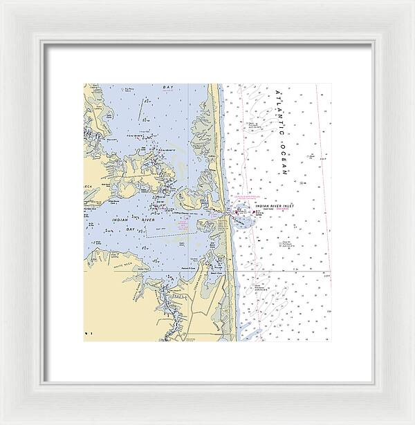 Indian River Inlet-delaware Nautical Chart 1 - Framed Print