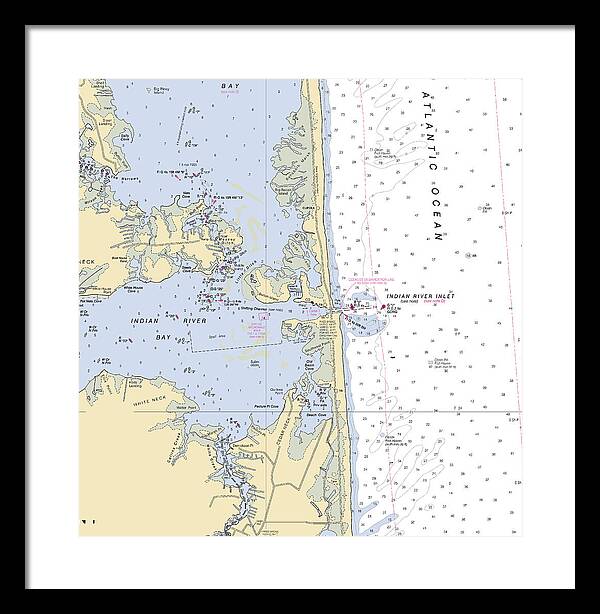 Indian River Inlet-delaware Nautical Chart 1 - Framed Print