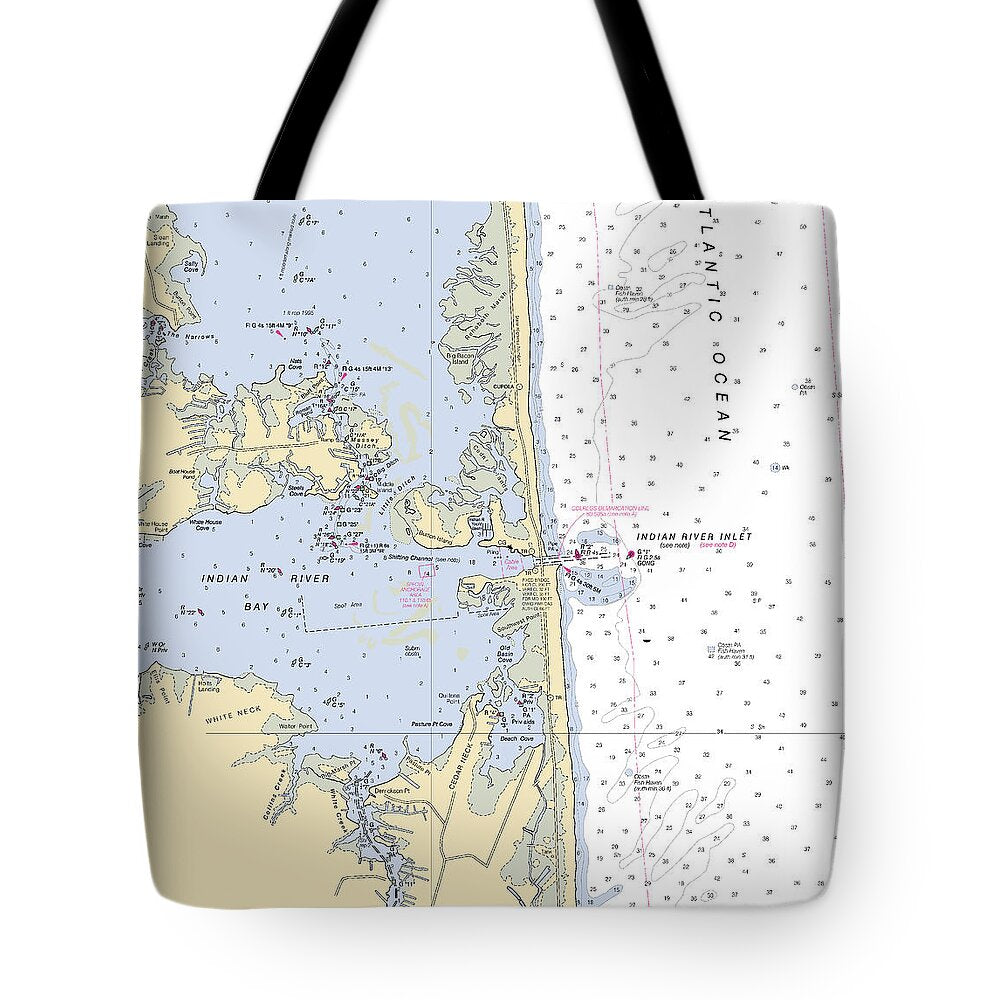 Indian River Inlet-delaware Nautical Chart 1 - Tote Bag