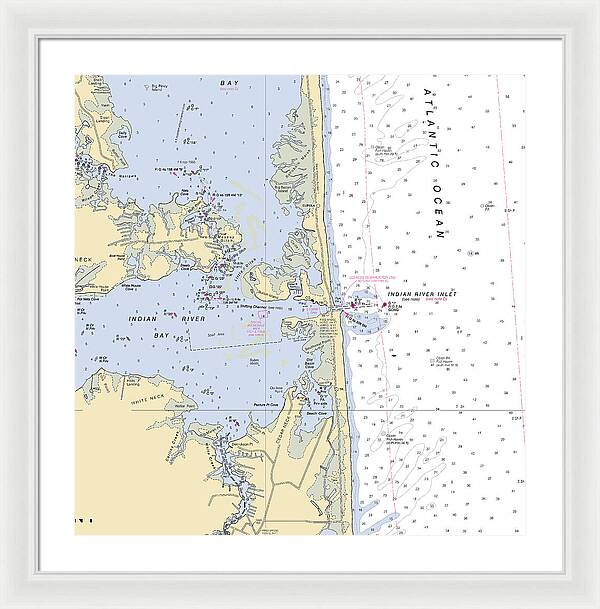 Indian River Inlet-delaware Nautical Chart 1 - Framed Print