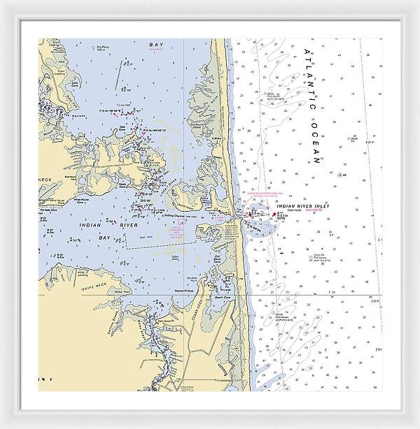 Indian River Inlet-delaware Nautical Chart 1 - Framed Print