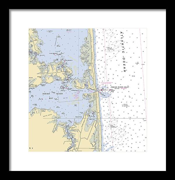 Indian River Inlet-delaware Nautical Chart 1 - Framed Print