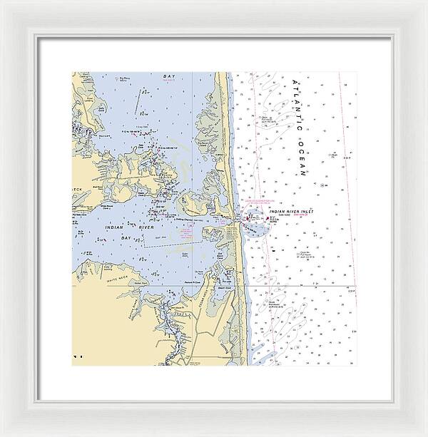 Indian River Inlet-delaware Nautical Chart 1 - Framed Print