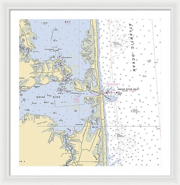 Indian River Inlet-delaware Nautical Chart 1 - Framed Print