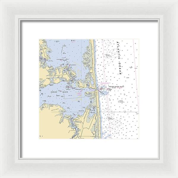 Indian River Inlet-delaware Nautical Chart 1 - Framed Print