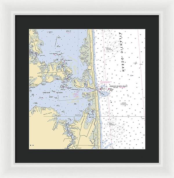 Indian River Inlet-delaware Nautical Chart 1 - Framed Print