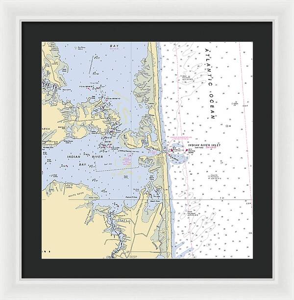 Indian River Inlet-delaware Nautical Chart 1 - Framed Print