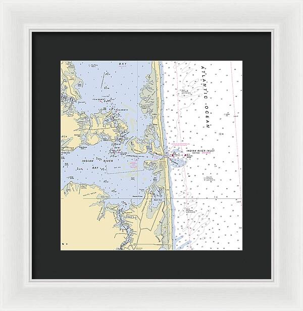 Indian River Inlet-delaware Nautical Chart 1 - Framed Print