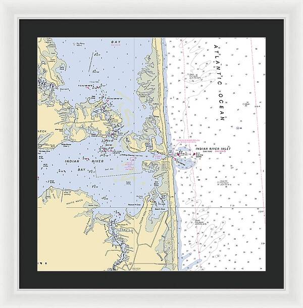 Indian River Inlet-delaware Nautical Chart 1 - Framed Print