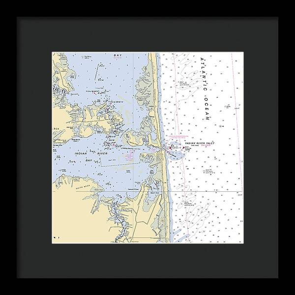 Indian River Inlet-delaware Nautical Chart 1 - Framed Print
