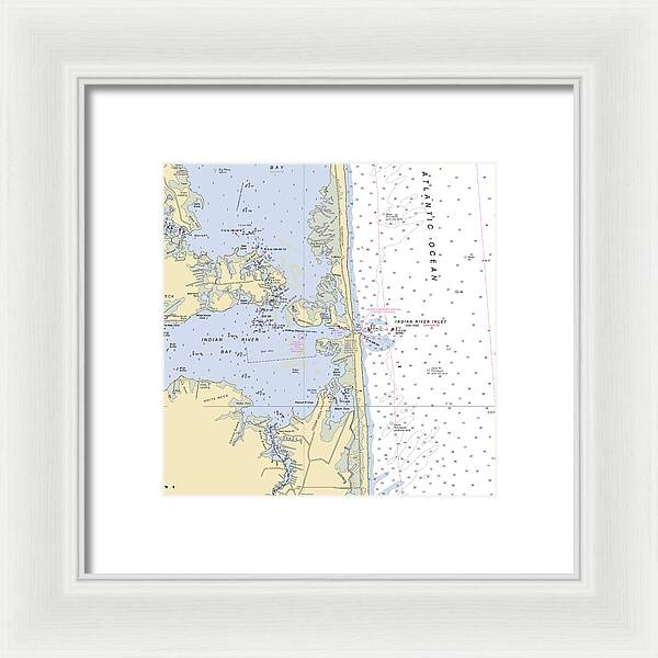 Indian River Inlet-delaware Nautical Chart 1 - Framed Print