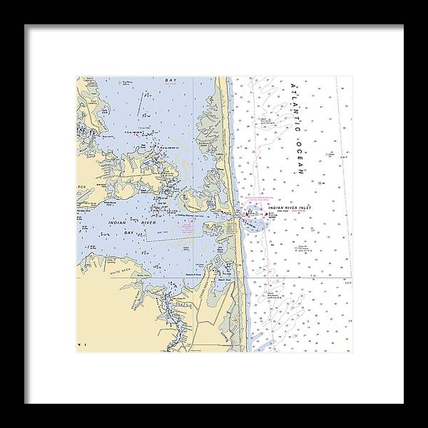 Indian River Inlet-delaware Nautical Chart 1 - Framed Print