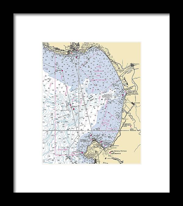 Monterey Bay-california Nautical Chart 1 - Framed Print