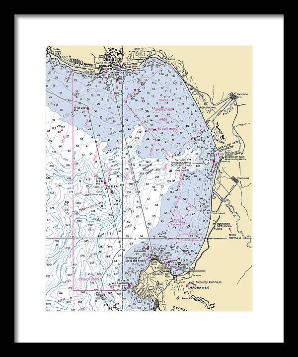 Monterey Bay-california Nautical Chart 1 - Framed Print