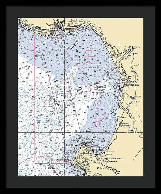Monterey Bay-california Nautical Chart 1 - Framed Print