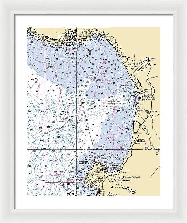 Monterey Bay-california Nautical Chart 1 - Framed Print