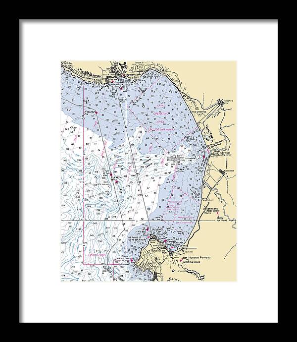 Monterey Bay-california Nautical Chart 1 - Framed Print
