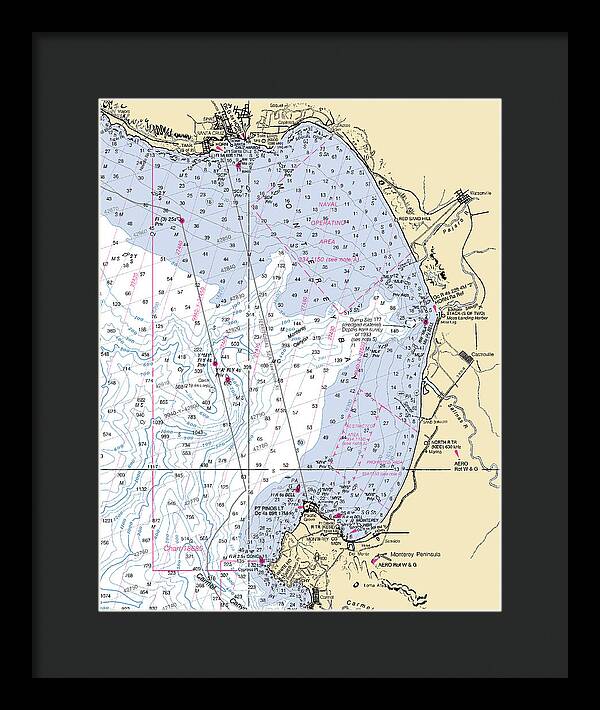 Monterey Bay-california Nautical Chart 1 - Framed Print