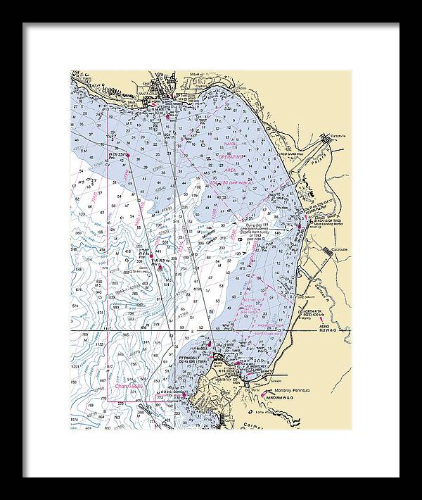 Monterey Bay-california Nautical Chart 1 - Framed Print