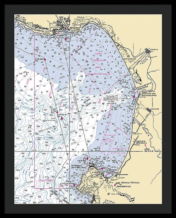 Monterey Bay-california Nautical Chart 1 - Framed Print