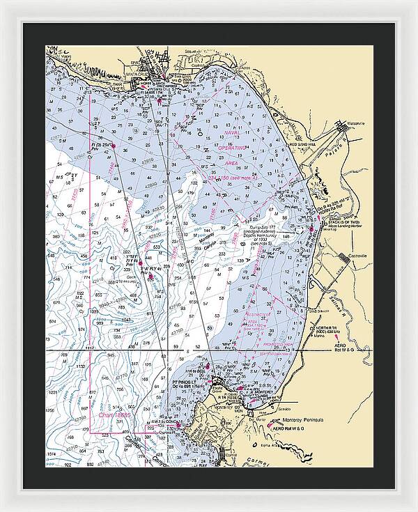Monterey Bay-california Nautical Chart 1 - Framed Print