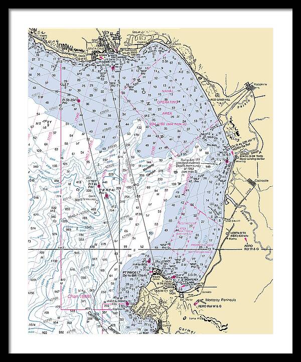 Monterey Bay-california Nautical Chart 1 - Framed Print