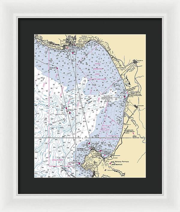 Monterey Bay-california Nautical Chart 1 - Framed Print
