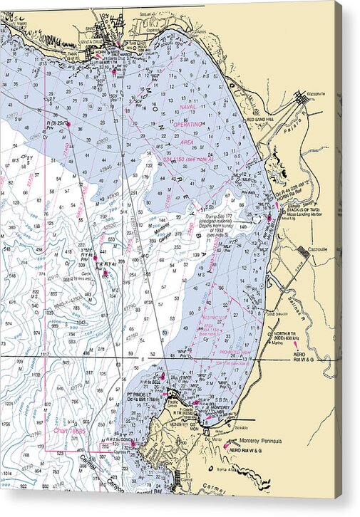 Monterey Bay-california Nautical Chart 1 - Acrylic Print