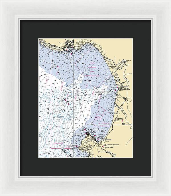 Monterey Bay-california Nautical Chart 1 - Framed Print