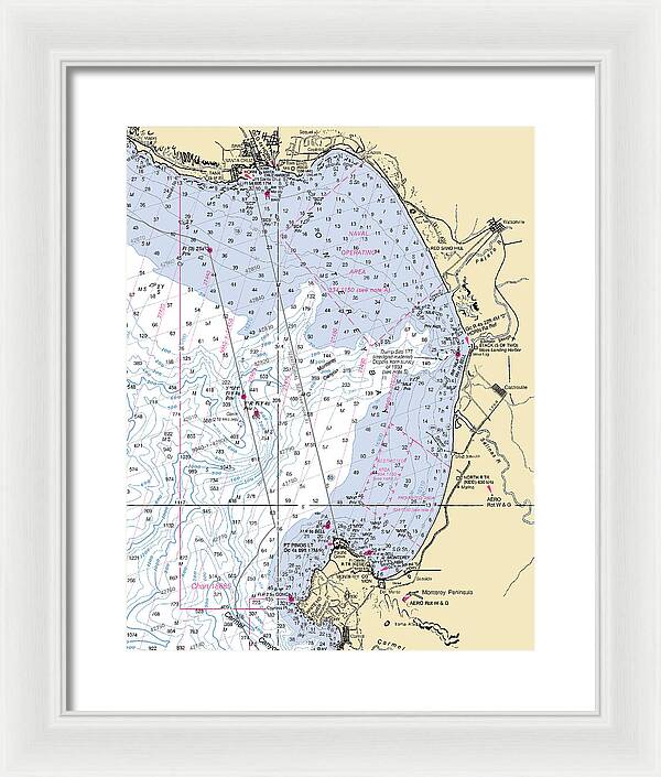 Monterey Bay-california Nautical Chart 1 - Framed Print