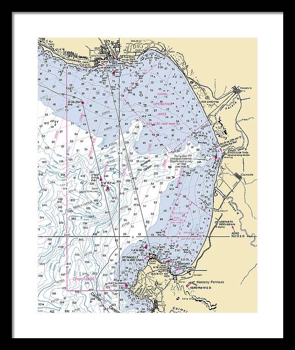 Monterey Bay-california Nautical Chart 1 - Framed Print