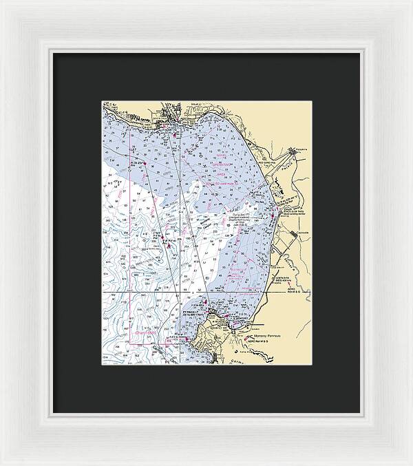 Monterey Bay-california Nautical Chart 1 - Framed Print