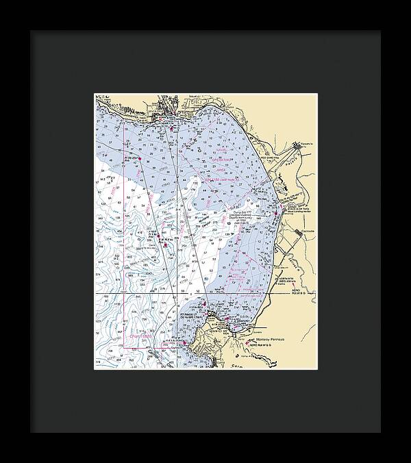 Monterey Bay-california Nautical Chart 1 - Framed Print