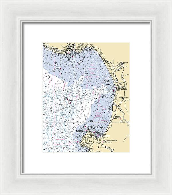 Monterey Bay-california Nautical Chart 1 - Framed Print