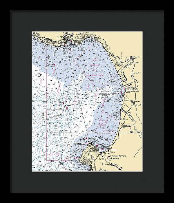Monterey Bay-california Nautical Chart 1 - Framed Print