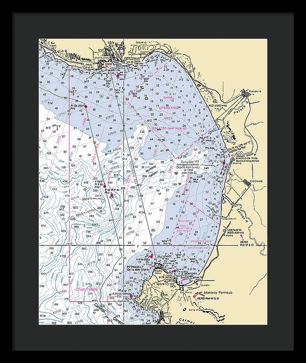 Monterey Bay-california Nautical Chart 1 - Framed Print
