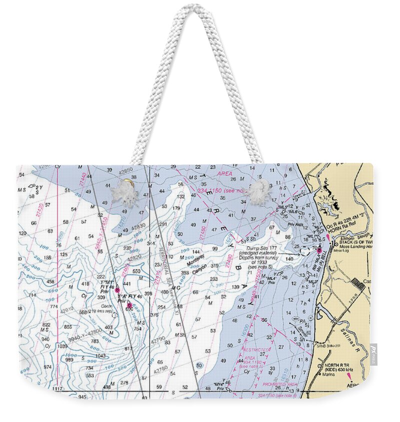 Monterey Bay-california Nautical Chart 1 - Weekender Tote Bag