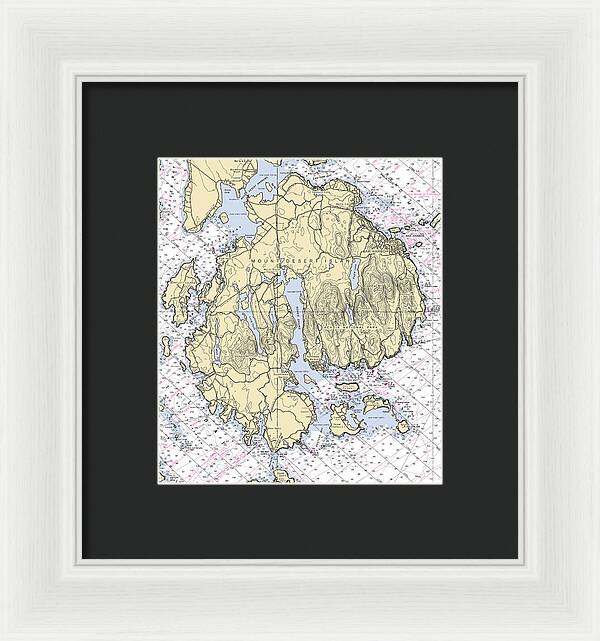 Mt Desert Island-maine Nautical Chart 1 - Framed Print