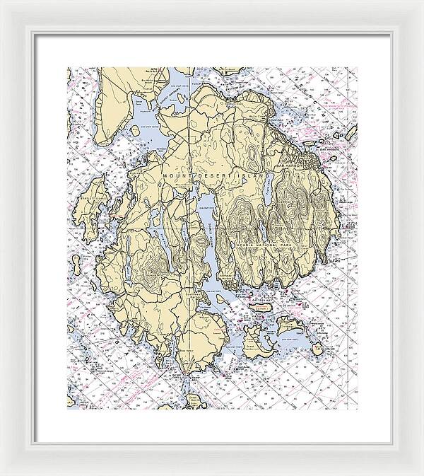 Mt Desert Island-maine Nautical Chart 1 - Framed Print
