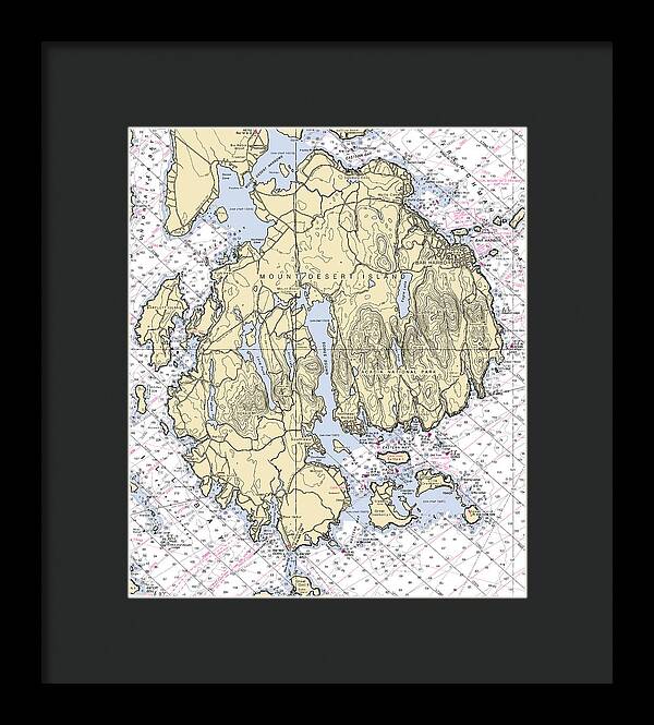 Mt Desert Island-maine Nautical Chart 1 - Framed Print