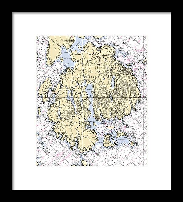 Mt Desert Island-maine Nautical Chart 1 - Framed Print