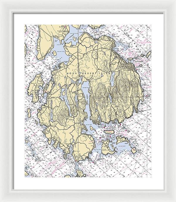 Mt Desert Island-maine Nautical Chart 1 - Framed Print