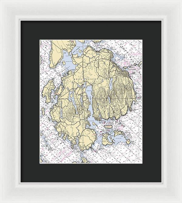 Mt Desert Island-maine Nautical Chart 1 - Framed Print