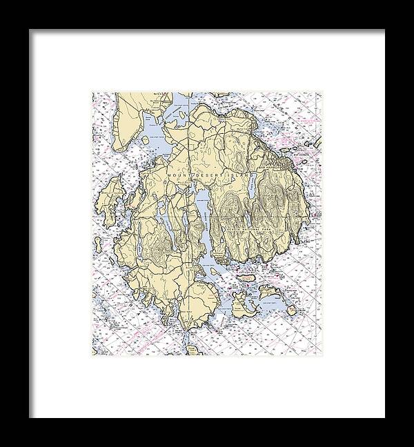 Mt Desert Island-maine Nautical Chart 1 - Framed Print