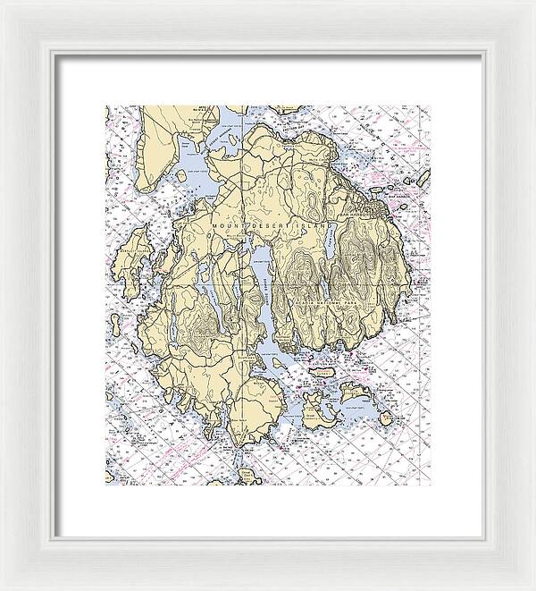 Mt Desert Island-maine Nautical Chart 1 - Framed Print