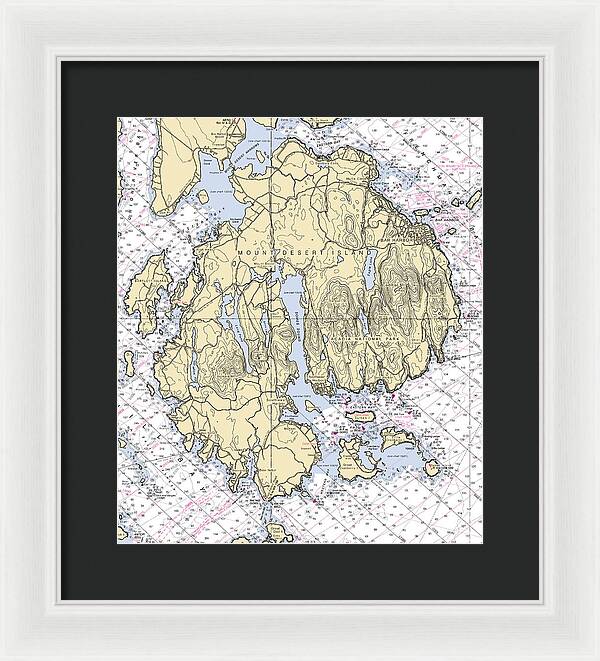 Mt Desert Island-maine Nautical Chart 1 - Framed Print