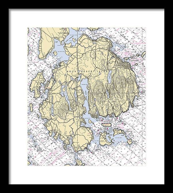 Mt Desert Island-maine Nautical Chart 1 - Framed Print