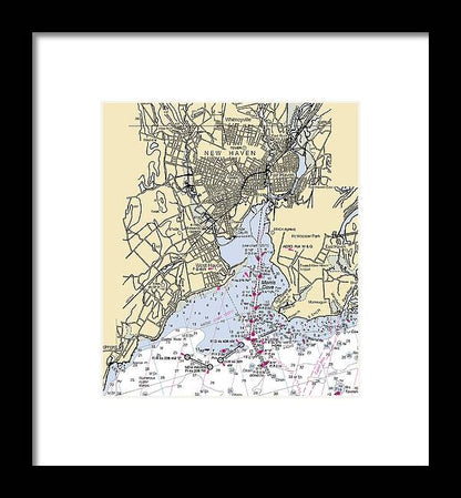 New Haven-connecticut Nautical Chart 1 - Framed Print