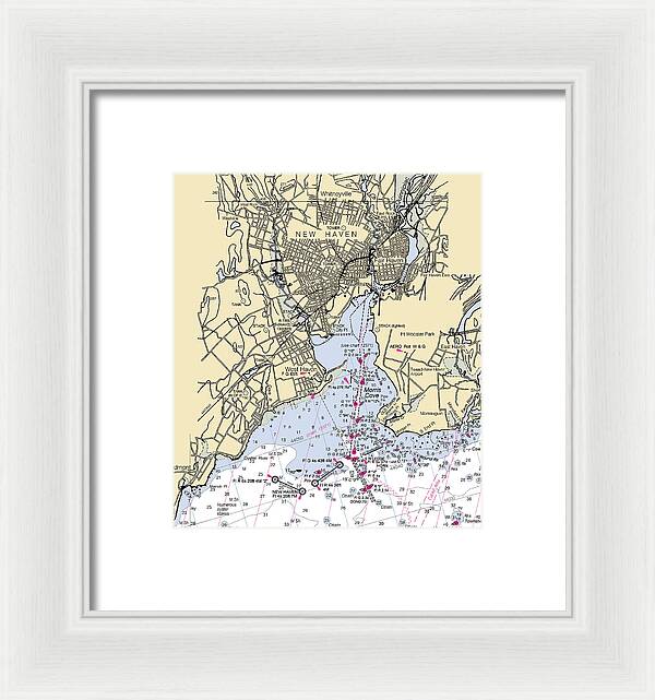 New Haven-connecticut Nautical Chart 1 - Framed Print