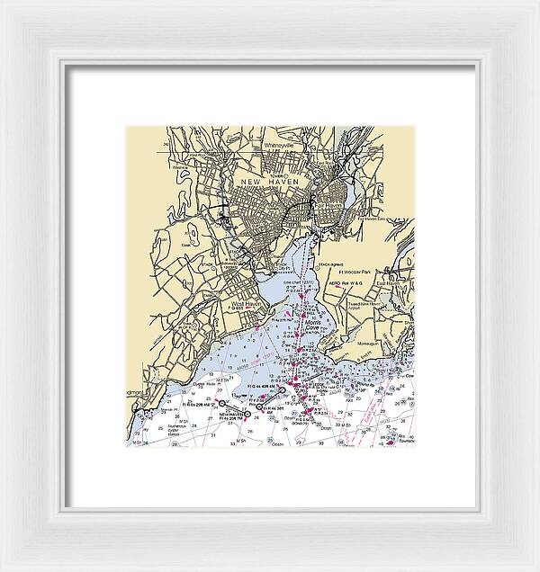 New Haven-connecticut Nautical Chart 1 - Framed Print